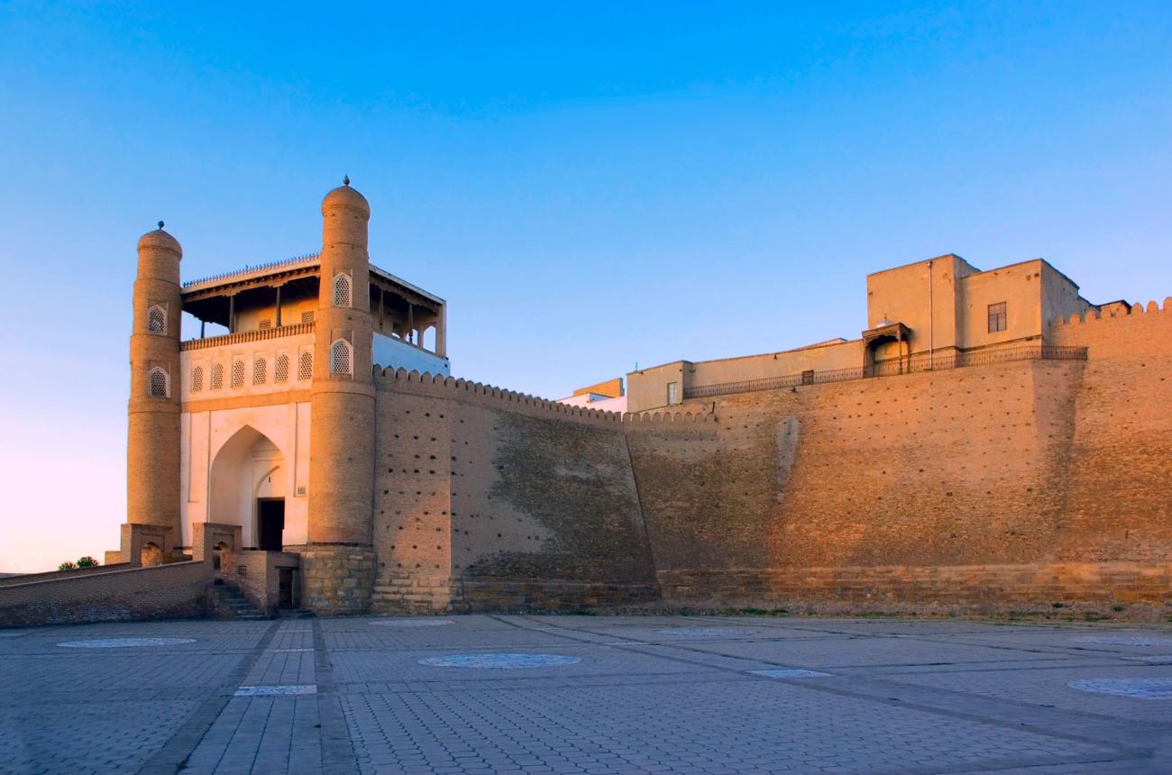 Sunset on The Ark in Bukhara, Uzbekistan on the silk road